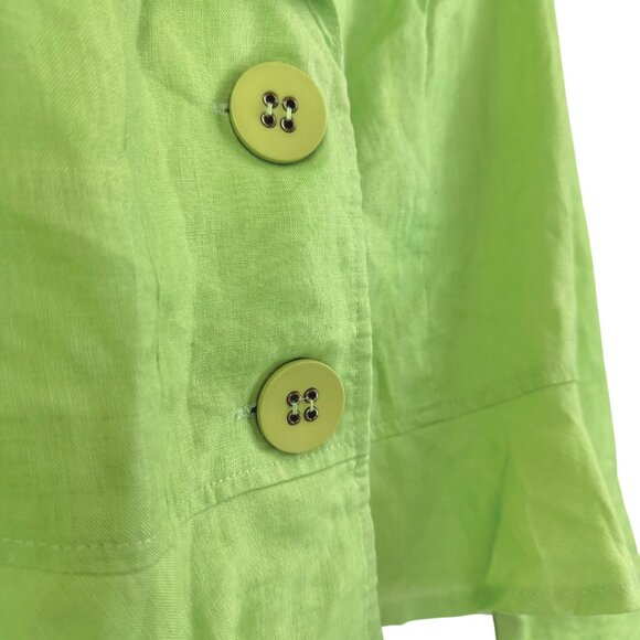 Vintage | Joseph Ribkoff | 6 | Ruffled Collar Blazer | Green | Y2K | Feminine - Picture 4 of 16